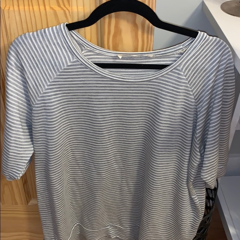 Grey and white striped sweater